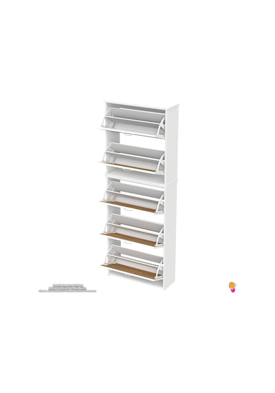 Modilayn Verve Asma Kapı Önü 72x194x26 Cm Lik 3 Düşer Kapak 10 Göz Bölmeli Ayakkabılık Beyaz - Ceviz Modilayn Verve Asma Kapı Önü 72x194x26 Cm Lik 3 Düşer Kapak 10 Göz Bölmeli Ayakkabılık Beyaz - Ceviz
