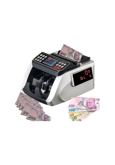 Karaağaç Elektronik Plus Silver Para Sayma Makinesi, Tl Ve Euro Karışık Sayım, Oyuncak Banknot Tespiti, 2 Yıl Gar