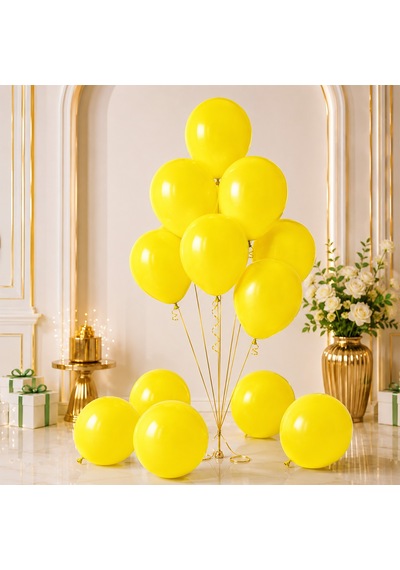 Sarı Renk Lateks Makaron Balon 30 Cm - 100 Adet