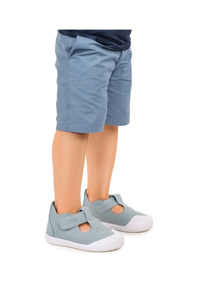 Kiko Kids Elroy İlk Adım Bebe Cırtlı Kız Bebek Spor Ayakkabı Bebe Mavi