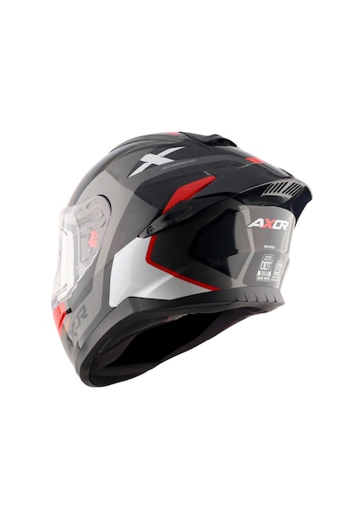 Axor Saber Spark Dull Ece 22.06 Kapalı Kask Beyaz - Kırmızı - Siyah