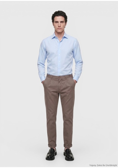 Ramsey Mürdüm Düz Dokuma Jogging Fit Casual İpek Karışımlı Pantolon mürdüm damson Color