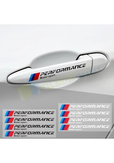 Bmw M Performance Motor Sport Kapı Kolu Bagaj Jant Sticker 4 Adet 13 X 1.40 Cm