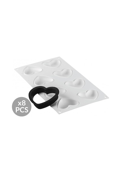 25.317.87.0065 Silikomart Kıt Tarte Rıng Amore Silikon Kalıp Kahverengi