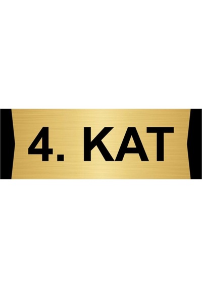 4.kat 10x20cm Altın Renk Metal Yönlendirme Levhası