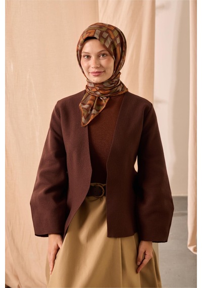 Silk Home Soft Eşarp 73096-08 Kahverengi, Haki, Koyu Turuncu, Gri