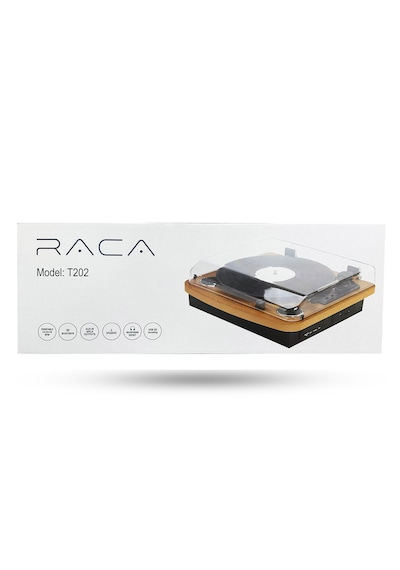 Raca T202 USB-BT 3.5 MM Müzik Kutusu Ahşap Pikap Kahverengi