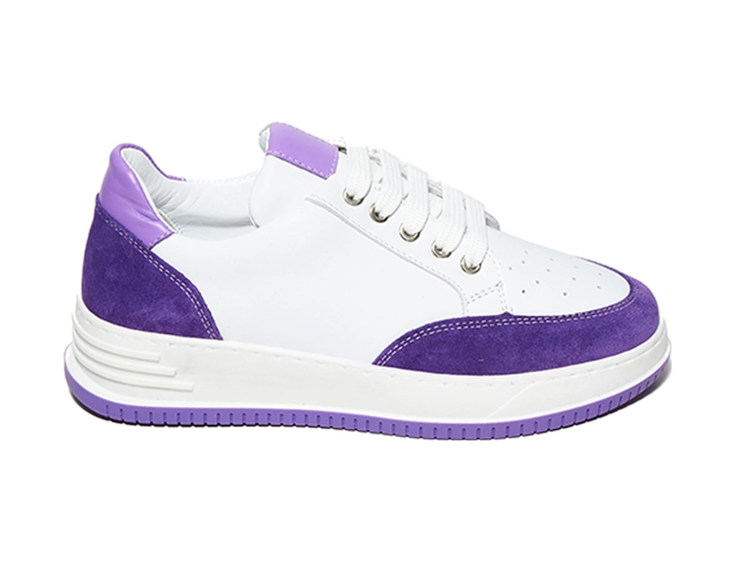 Bestello Bağcıklı Termoplastik Sneaker 101-232119-14 Kadın Ayakkabı Mor-beyaz