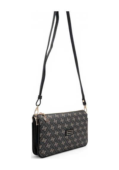 Silver & Polo Silver Polo Füme - Siyah Monogram Kadın Çapraz Çanta Sp1291