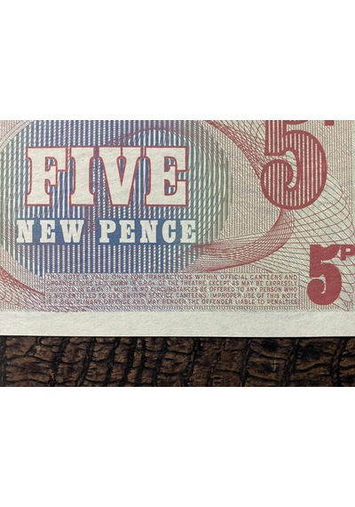 İngilitere British Armed Forced 1972 Askeri Kağıt Para 5 New Pence - Çil