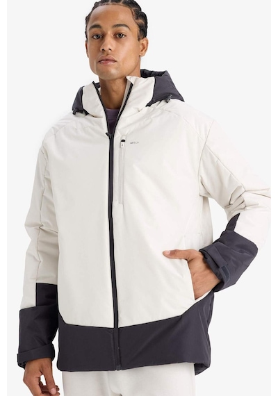 Defacto Defactofit Su İtici Regular Fit Kapüşonlu Fermuarlı Su Geçirmez Mont E9494ax25aubg715 Bej