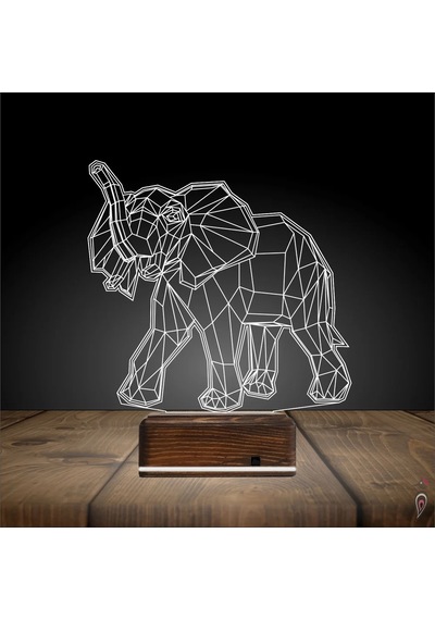 Luvivia Fil Polygonal 3d Lamba - Masa Gece Lambası Şeffaf