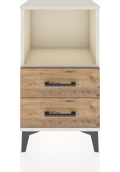 Arges Komodin Tek Raflı 2 Çekmeceli 44x30x80 Aytaşı-çam Aytaşı