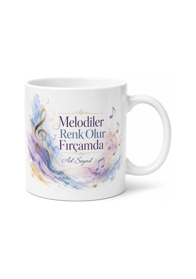Klasik Müzik Dinlerken Resim Yapanlara Sanatın İki Yüzü İlham Kupa Hediye Beyaz / Çok Renkli