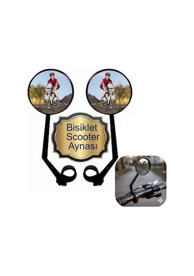 1 Adet Bisiklet Aynası Scooter Ayna Geniş Açı 20 Cm Uzunluk 8 Cm Ayna Çapı Ayarlanabilir Ayna