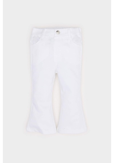 DeFacto Kız Bebek Flare Fit İspanyol Paça Gabardin Pantolon E1798A525SMWT34 Beyaz