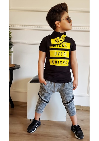 Turuncu Gardrop Kicks Over Fular Detay Erkek Çocuk Takım Çok Renkli