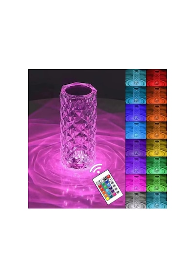 Kristal Masa Lambası Rgb Led Dokunmatık Usb Şarjlı Unichrome Beyaz
