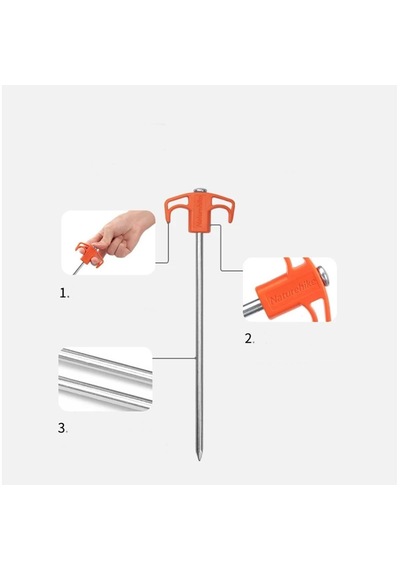 Naturehike Çadır Kazığı 25 Cm Galvanizli Demir 2 Pcs Siyah Çok Renkli