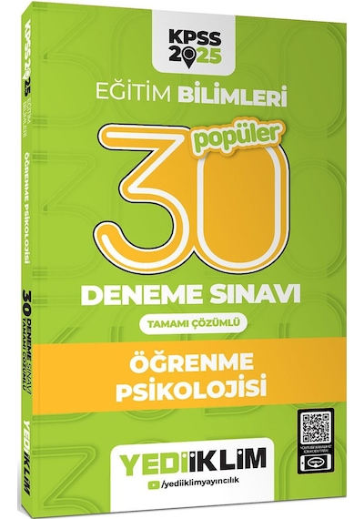 Yediiklim 2025 Kpss Eğitim Bilimleri Öğrenme Psikolojisi Popüler Tamamı Çözümlü 30 Deneme Sınavı