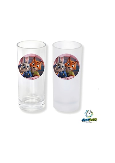 Zootropolis Nick Ve Judy Buzlu / Buzsuz Seçenekli Rakı Bardağı 1 Adet Şık Sunum Bardağı 0254