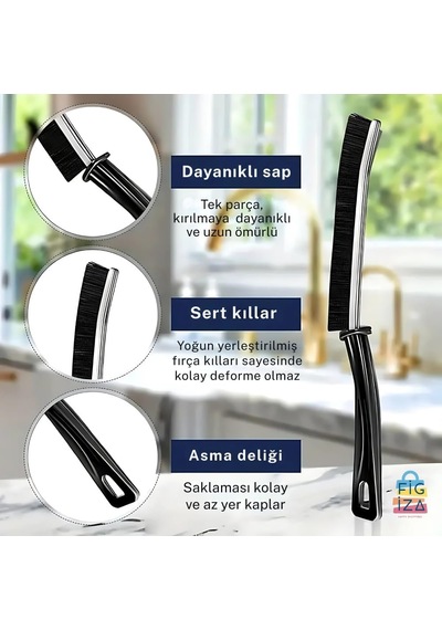 Çok Amaçlı İnce Detay Temizlik Fırçası / Derz Arası, Lavabo, Mutfak Ve Banyo Köşe Temizlik Fırçası / Sert K