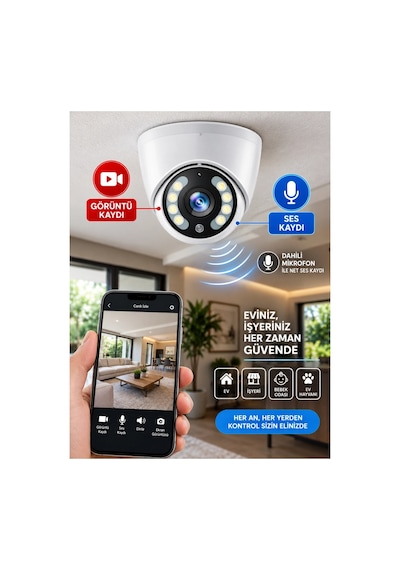 J-tech K1027 5mp Ip Sesli Renkli Gece Görüşlü 8 Li Akıllı Güvenlik Kamera Seti Yüz Ve Araç Tanıma