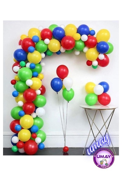 30 Adet Renkli Lateks Balon Karışık Renk 9 İnç 25 Cm Karısık