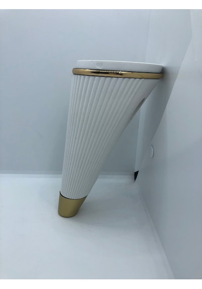 Karakoçaksesuar Plastik,19 Cm Beyaz-Gold Koltuk,Berjer,Mobilya Ayağı (4 Adet)