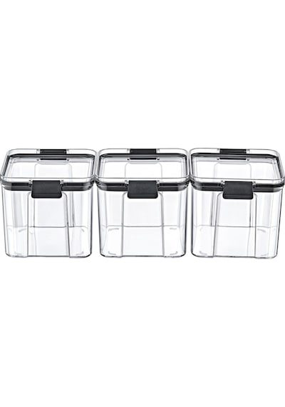 Saklama Kapları - 3'lü Set Orta 3 X 700 Ml - Ft-105 Antrasit Ve Seffaf