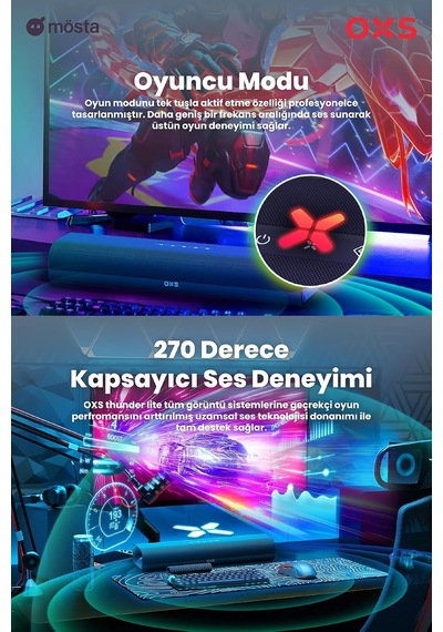 Thunder Lite Pc Oyun Soundbar Sanal Surround 2.0 Hdmı/aux/optik Bluetooth 5.0