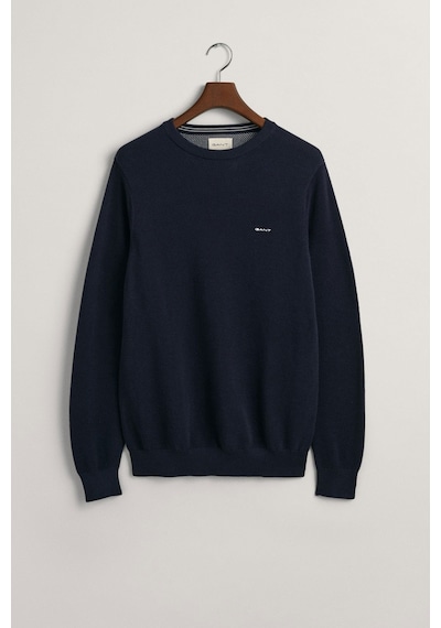 Gant Erkek Regular Fit Bisiklet Yaka Logolu Kazak - Lacivert Evenıng Blue