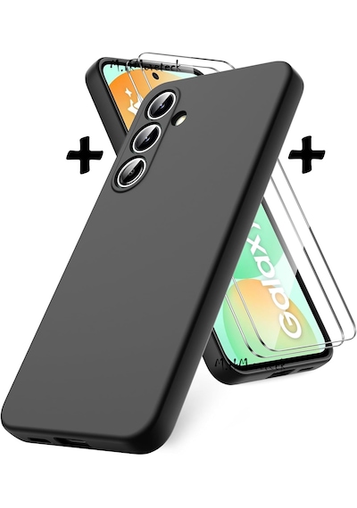 Samsung Galaxy Uyumlu S24 Fe Kılıf Renkli Silikon + Ekran Koruyucu Cam