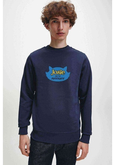 Riverdale Josie And The Pussycats Baskılı Indigo Erkek Sweatshirt
