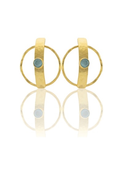 Kadir Jewellery 22 Ayar Altın Kaplama Vintage Küpe -el İşçiliği Ve Hipoalerjenik Küpe Açık Mavi 16235851