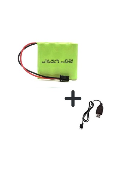 Tnl 4.8V 1300Mah Siyah Soketli Ni-Mh Oyuncak Araba Pili + Usb Şar
