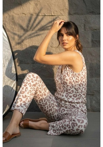 Relax Mode Kadın Kahve Leopar Kolsuz V Yaka Takım - 26023r Relax Mode Kadın Kahve Leopar Kolsuz V Yaka Takım - 26023r