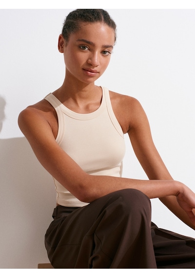 Dilvin 21104 Fitilli Crop Top-taş Taş