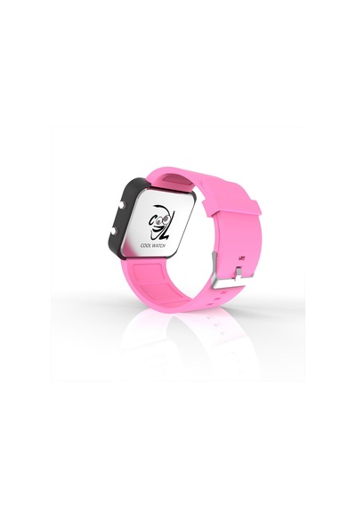 Cool Watch Saat - Siyah Led Kasa - Pembe Kayış Unisex