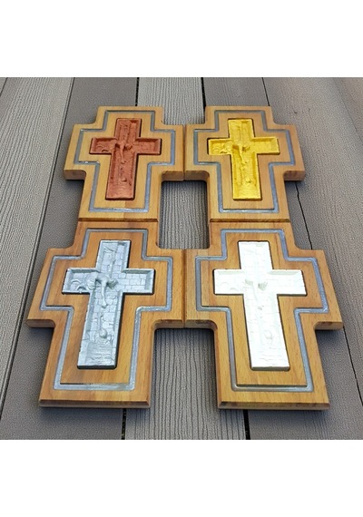 Epoksi Kanallı El Yapımı Ahşap Haç , Karanlıkta Parlayan Epoksi Sanatı, Hristiyan Ev Dekorasyonu 66064589