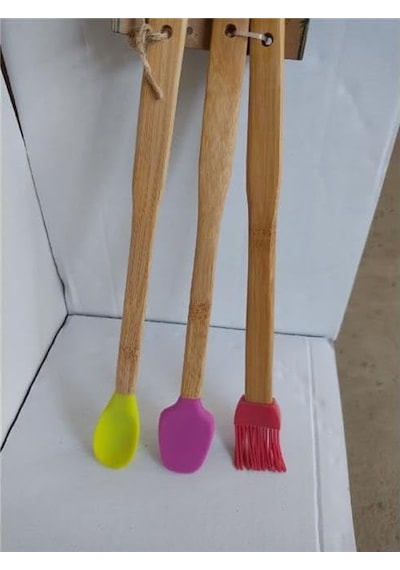 3'lü Spatula Seti,ahşap Saplı Silikon Spatula Seti Diğer