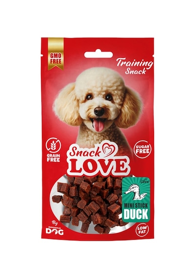 Snack - 616 - Love Köpek Ödül Ve Eğitim Ördek-morina Küp Şekil Kesimli 10 Mm Küp - Spt-gld - 70 Gr
