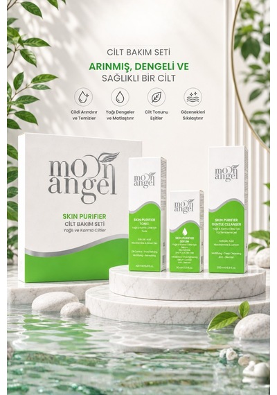 Skin Purifier 3 Lü Cilt Bakım Seti Yağlı Ve Karma Ciltler İçin Temizleyici Jel Tonik Ve Serum Seti