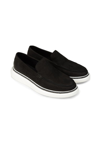 Deery Erkek Hakiki Nubuk Siyah Loafer Ayakkabı - Ek111msyhc01 Siyah