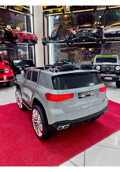 Poyraz Akülü Mercedess Suv Akülü Araba 0-7yaş Özel Plaka Gri
