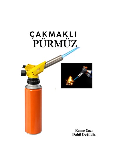 Çakmaklı Pürmüz Dmx4661 - Kamp Piknik Mutfak Tipi Otomatik Ateş Tutuşturucu Pürmüz Başlık Kamp Ocağı Sarı Sarı