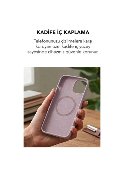 Apple İphone 13 Uyumlu Magsafe Lansman Silikon Kılıf Pudra