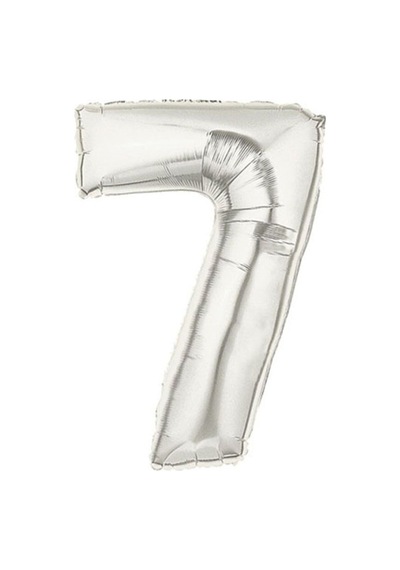 Şekilli Supershape Silver Rakam Folyo Balon 7 Numara Diğer