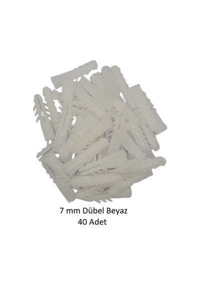 Dübel, 7 Mm Beyaz Dübel, 40 Adet