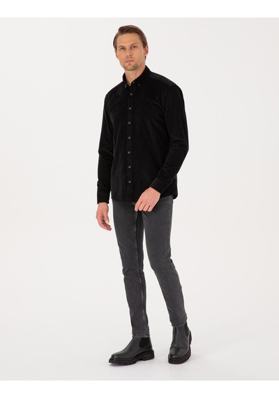 Pierre Cardin Siyah Regular Fit Uzun Kollu Gömlek 50310139-vr046